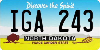 ND license plate IGA243