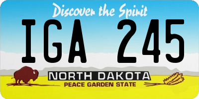 ND license plate IGA245