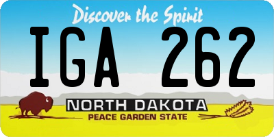 ND license plate IGA262