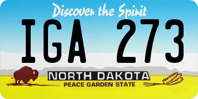ND license plate IGA273