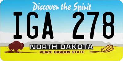 ND license plate IGA278