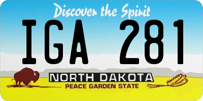 ND license plate IGA281