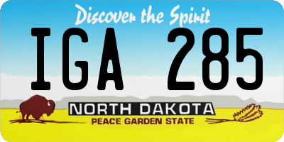 ND license plate IGA285