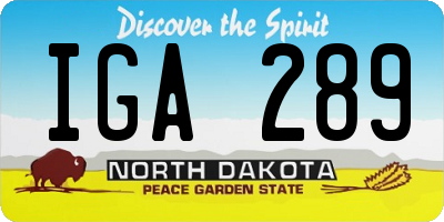 ND license plate IGA289