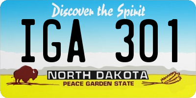 ND license plate IGA301