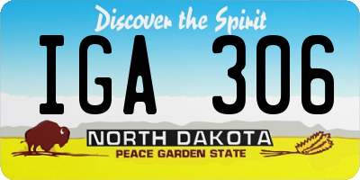 ND license plate IGA306