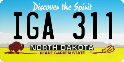 ND license plate IGA311