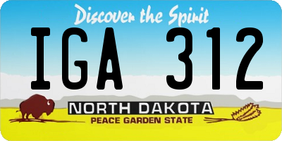 ND license plate IGA312