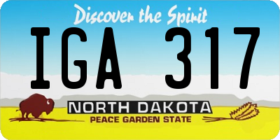 ND license plate IGA317