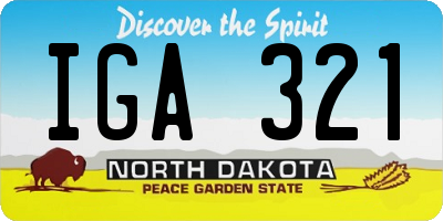 ND license plate IGA321