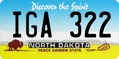 ND license plate IGA322