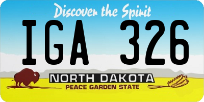 ND license plate IGA326