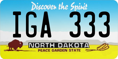 ND license plate IGA333