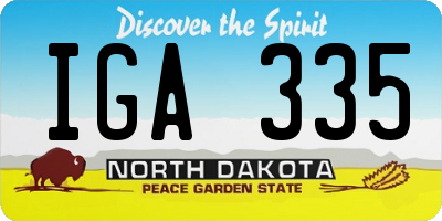 ND license plate IGA335