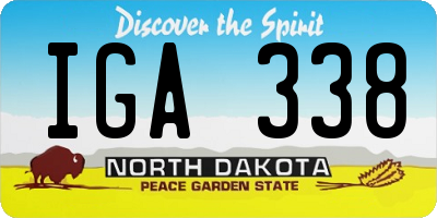 ND license plate IGA338