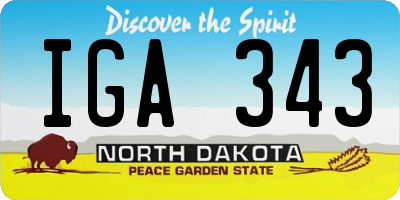 ND license plate IGA343