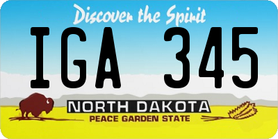 ND license plate IGA345