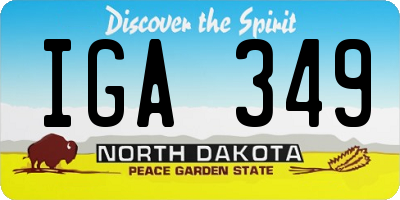 ND license plate IGA349