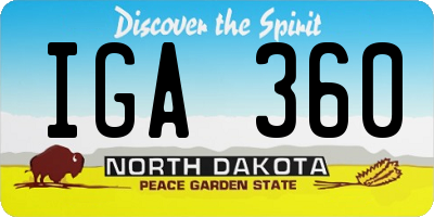 ND license plate IGA360