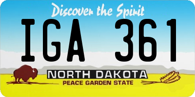 ND license plate IGA361