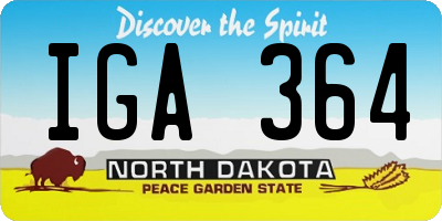 ND license plate IGA364