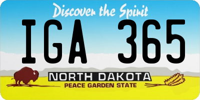 ND license plate IGA365