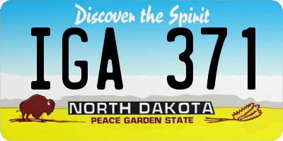 ND license plate IGA371