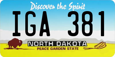 ND license plate IGA381