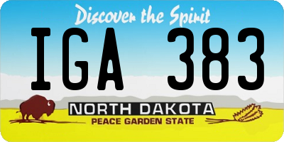 ND license plate IGA383