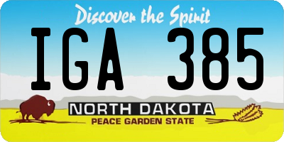 ND license plate IGA385