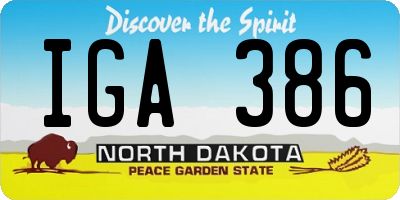 ND license plate IGA386