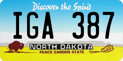 ND license plate IGA387