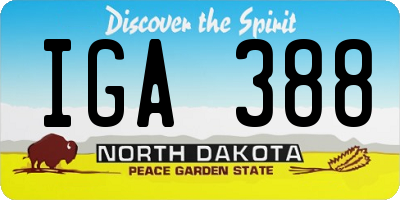 ND license plate IGA388