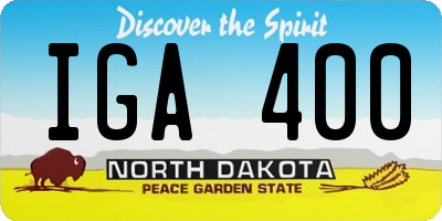 ND license plate IGA400