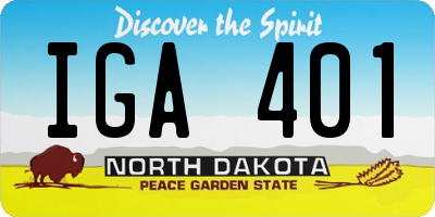 ND license plate IGA401