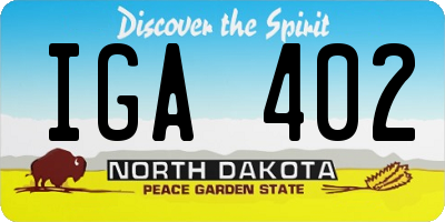 ND license plate IGA402