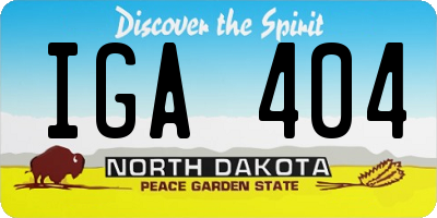 ND license plate IGA404