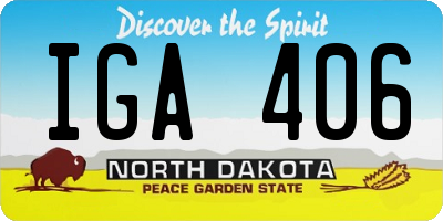 ND license plate IGA406