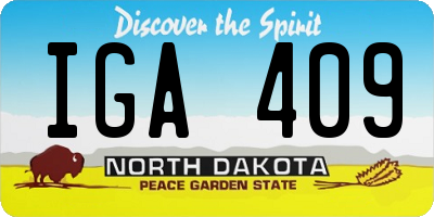 ND license plate IGA409