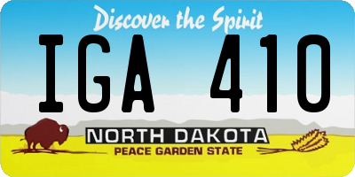 ND license plate IGA410