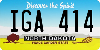 ND license plate IGA414