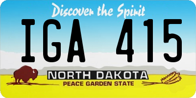 ND license plate IGA415