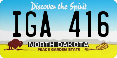 ND license plate IGA416