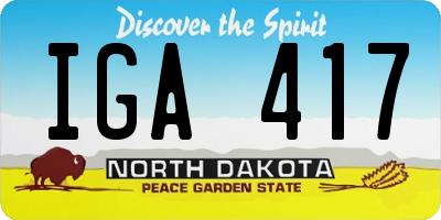ND license plate IGA417