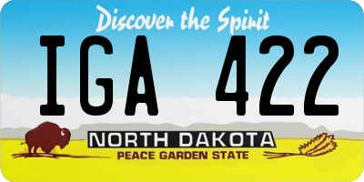 ND license plate IGA422