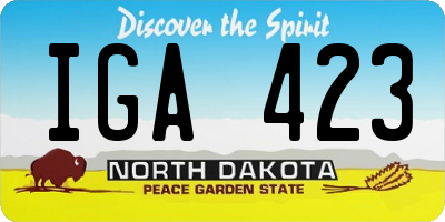 ND license plate IGA423