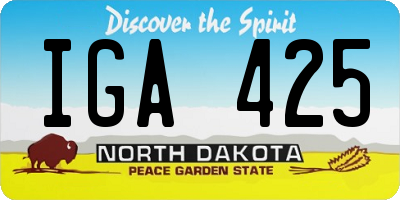 ND license plate IGA425