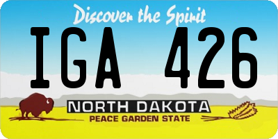 ND license plate IGA426