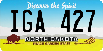 ND license plate IGA427