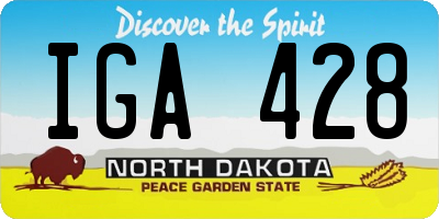 ND license plate IGA428